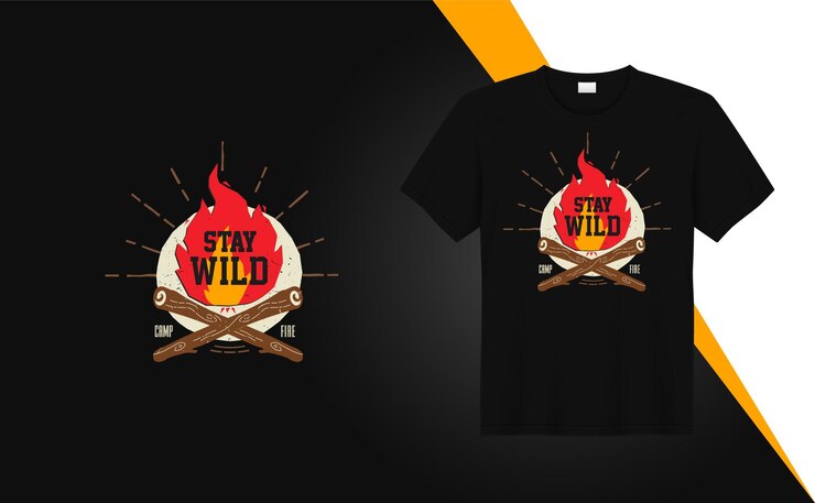 Manténgase salvaje: citas de diseño de camisetas para impresión de camisetas, ropa de moda, póster, arte de pared, camping
