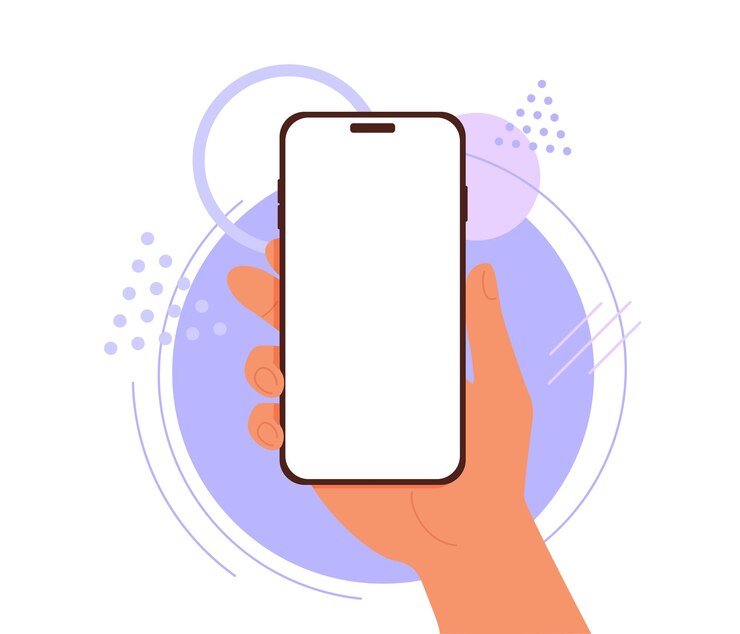 Vector mantenimiento de la mano móvil verticalmente en estilo plano