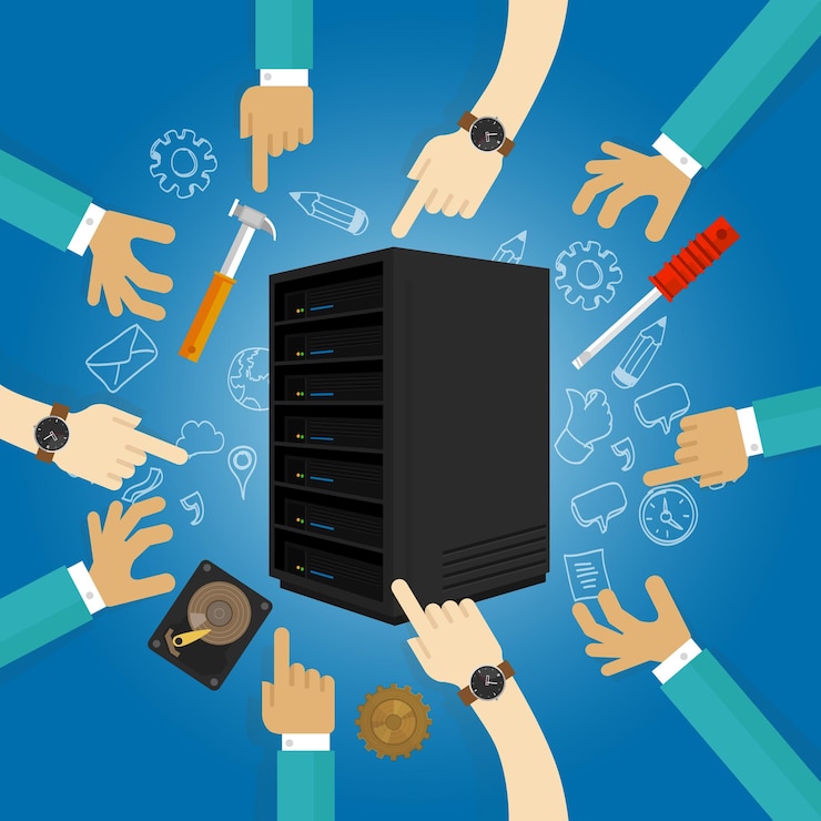 Vector mantenimiento del servidor, solución de problemas de hardware, copia de seguridad planificada preventiva de los datos