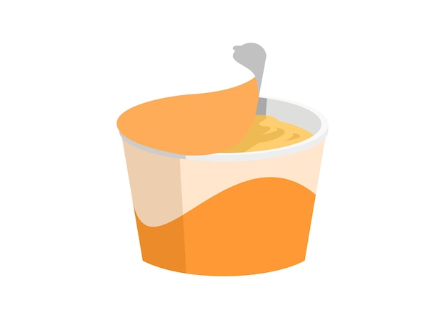 La mantequilla en envases de taza ilustración plana sencilla