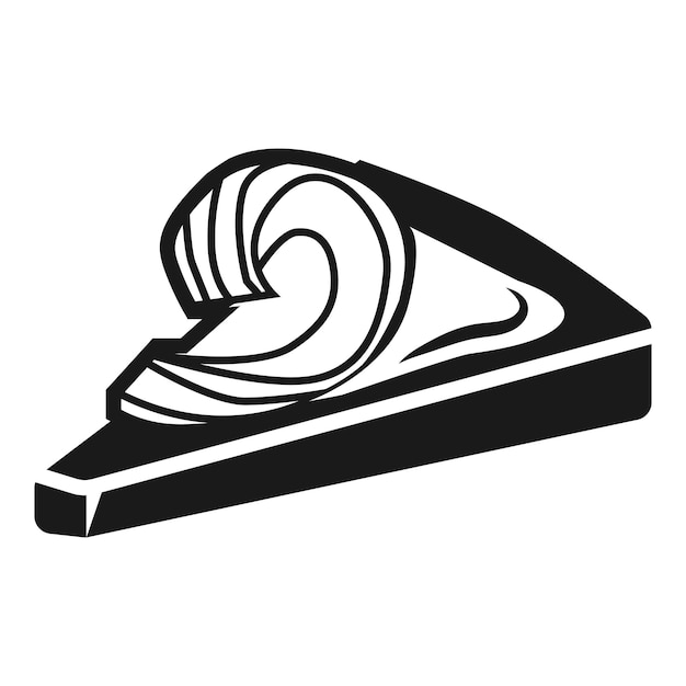Mantequilla en icono de pan triangular Ilustración simple de mantequilla en icono de vector de pan triangular para diseño web aislado sobre fondo blanco