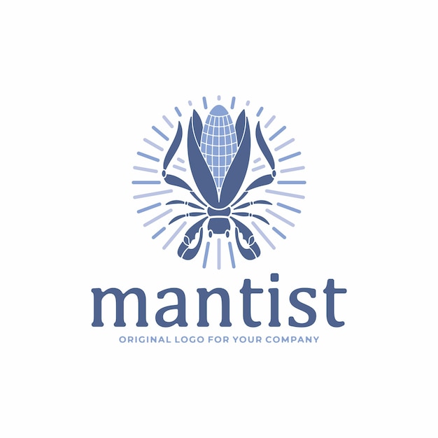 Mantis, plantilla de diseño de logo de insectos.