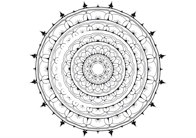 Vector mantra mandala, el arte de la meditación para adultos para colorear dibujo con las manos by art by uncle 102