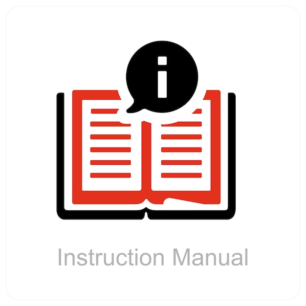 manual de instrucciones y concepto de icono de servicio