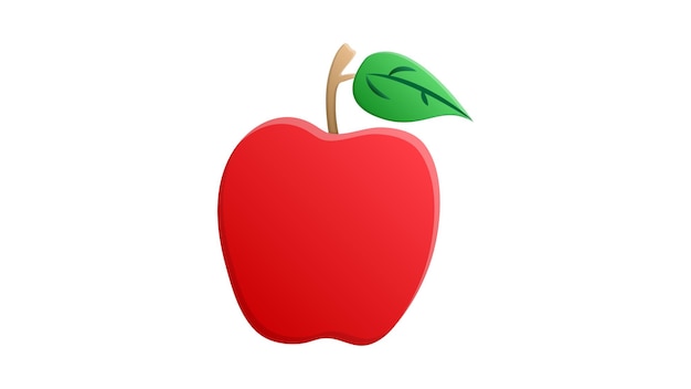 Manzana de color rojo sobre un fondo blanco vector ilustración fruta para comer comida sana dieta comida