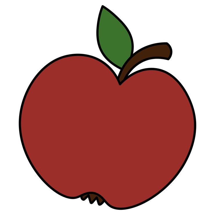 Vector manzana deliciosa fruta roja con hojas verdes jugosa fruta de un manzano pulpa dulce