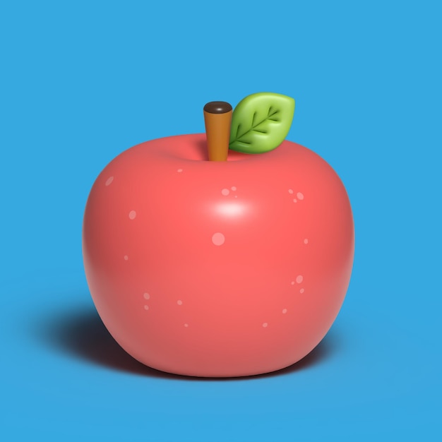 Vector manzana de dibujos animados en 3d