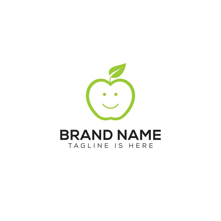 manzana con diseño de logotipo de cara sonriente