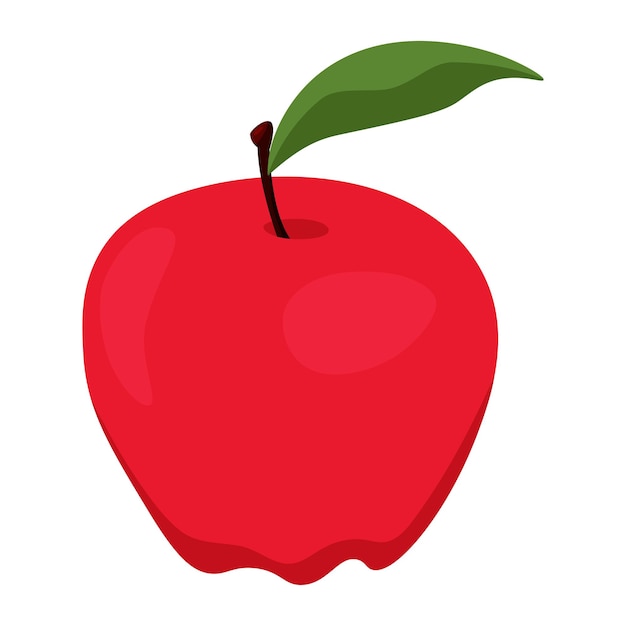 Vector manzana diseño plano ilustración vectorial de manzana sobre fondo blanco