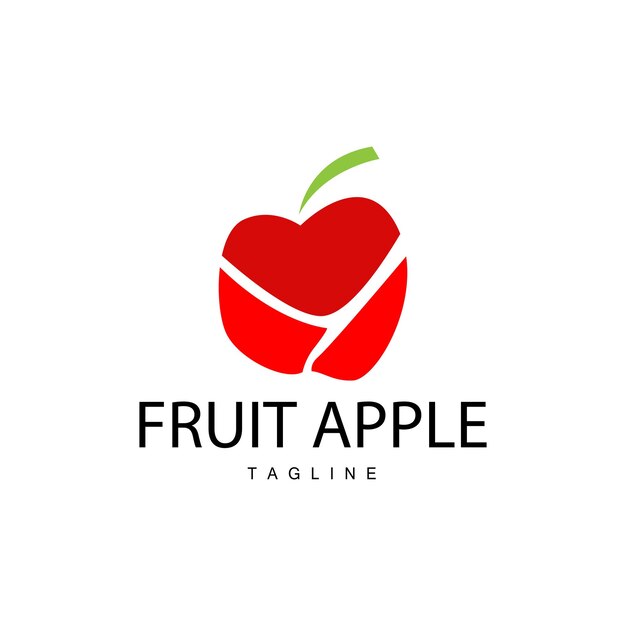 Manzana Fruta Logo Planta Jardín Vector Símbolo Diseño Ilustración Plantilla