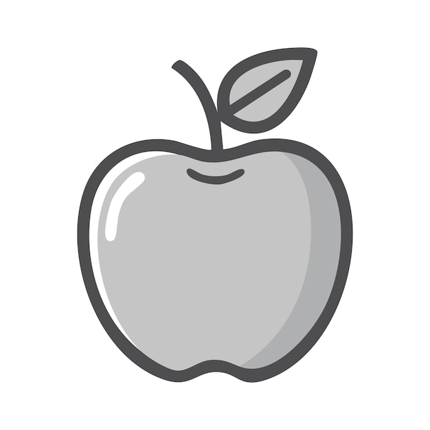 una manzana con una hoja en ella se muestra en un fondo blanco