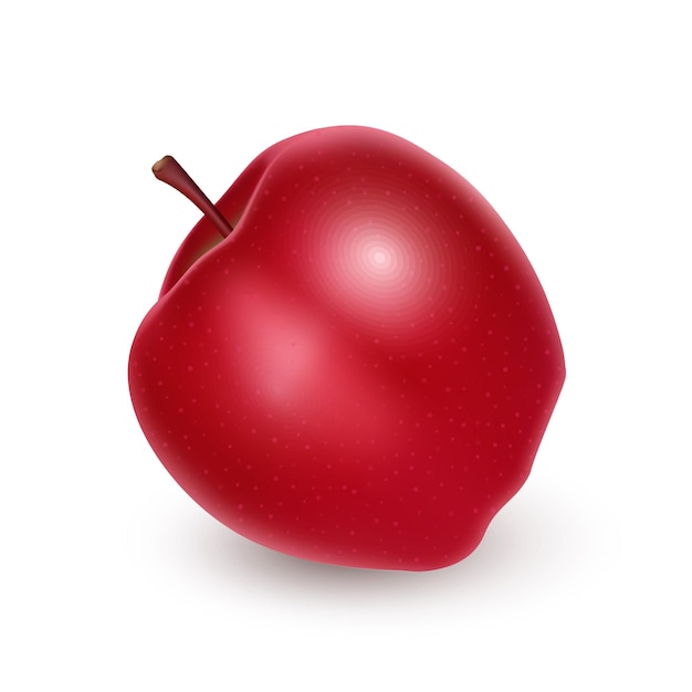 Manzana roja aislada en la ilustración de Vector de fondo transparente