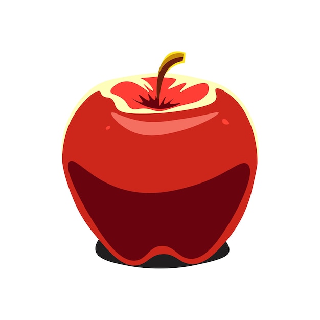 Vector manzana roja de dibujos animados