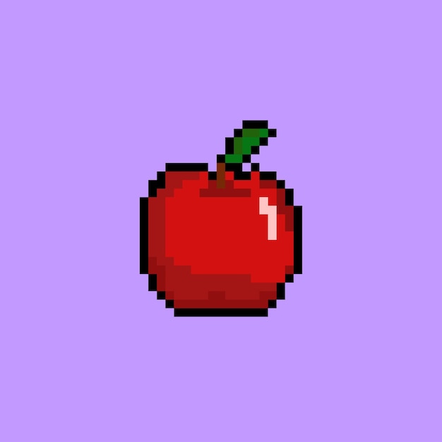 manzana roja con estilo pixel art