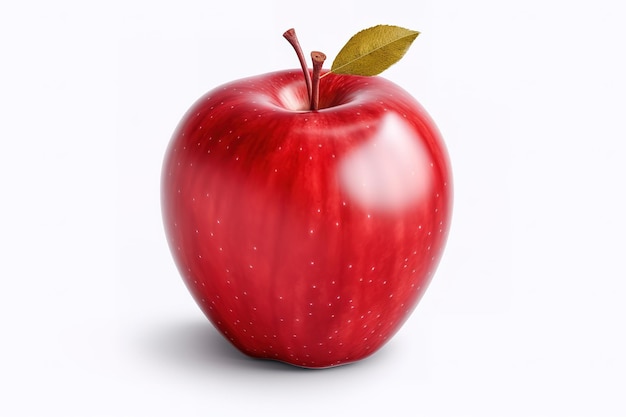 Vector manzana roja fresca aislada sobre fruta orgánica blanca buena para la dieta y personas sanas
