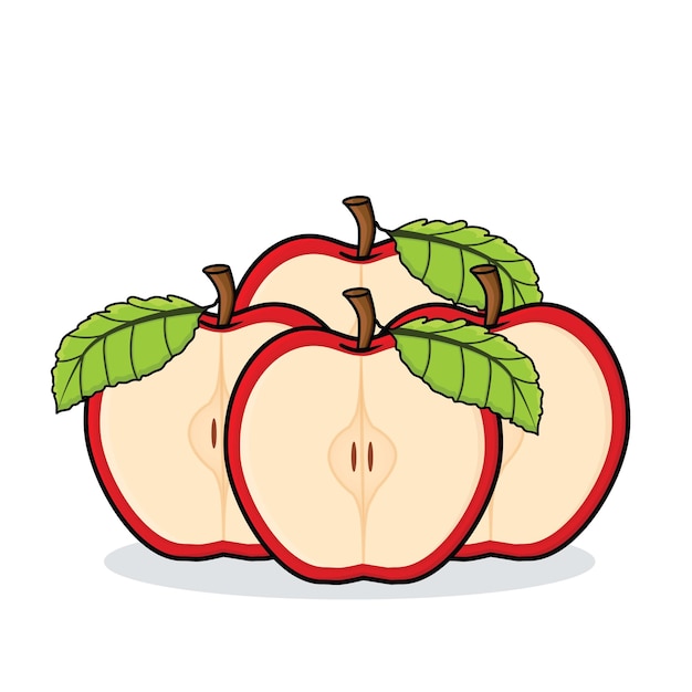 Manzana roja manzana fruta manzana dibujos animados manzana vector