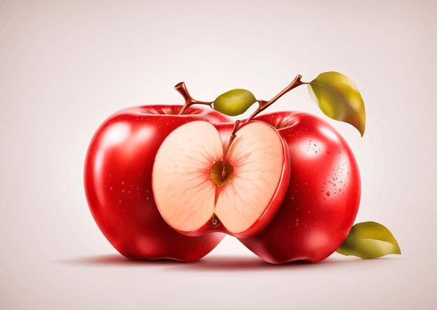 Vector manzana roja manzana roja aislada sobre fondo blanco ilustración vectorial