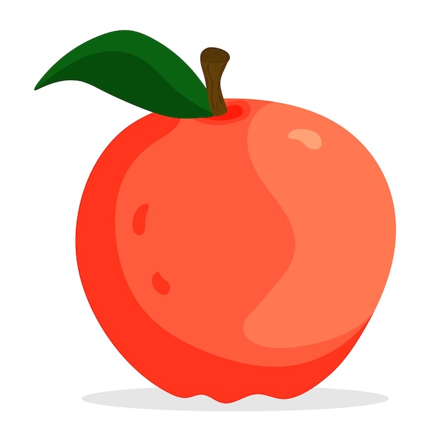 Manzana roja vectorial. Diseño de alimentos saludables. Ilustración de frutas