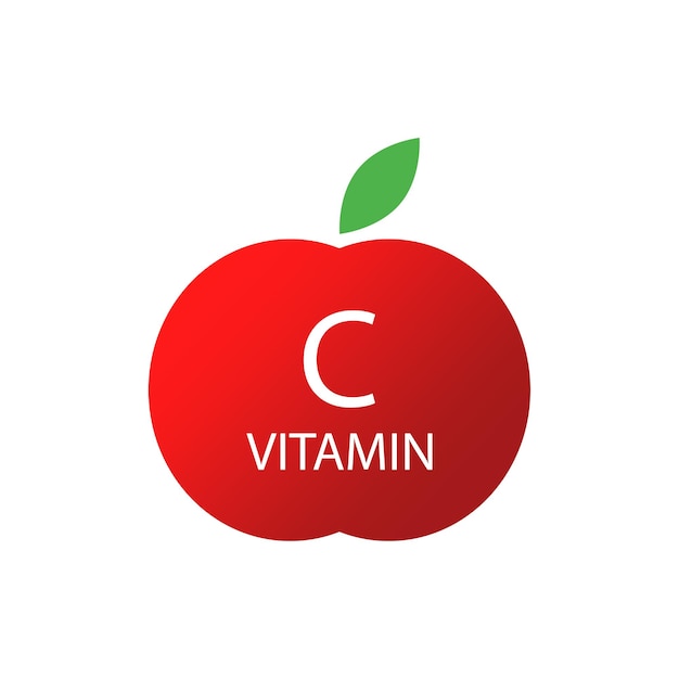 Manzana roja vitamina c. Comida dulce. concepto orgánico. Alimentación saludable. ilustración vectorial