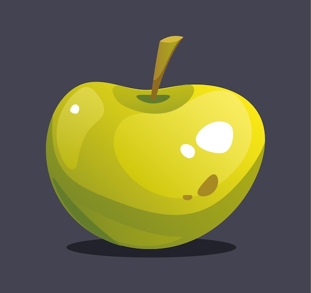 Manzana verde aislada en el concepto de fondo Ilustración de diseño gráfico plano vectorial