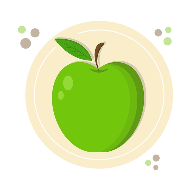 Manzana verde en diseño moderno.