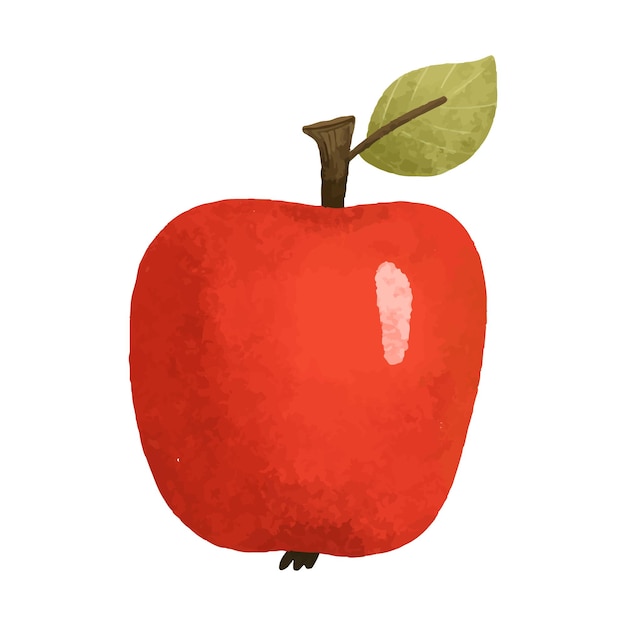 Manzanas dibujadas a mano aisladas sobre fondo blanco Comida deliciosa ilustración comida vegana