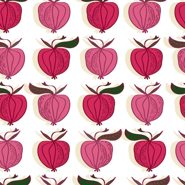 Manzanas fruta vector de patrones sin fisuras