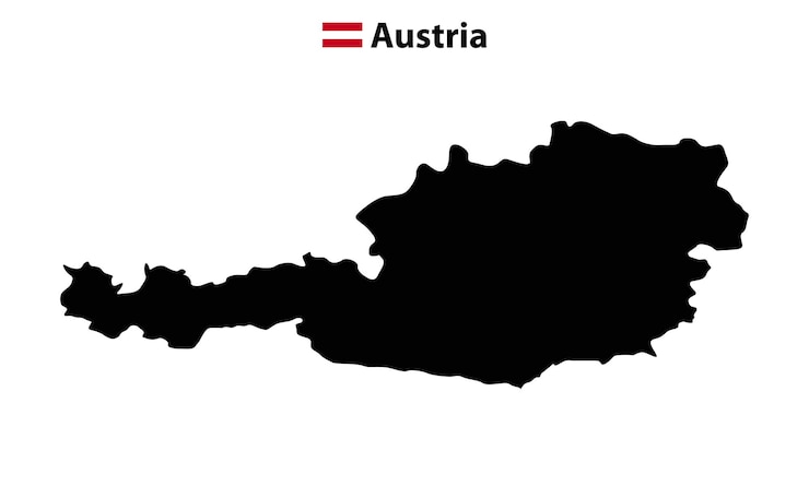 Vector mapa en 3d de austria