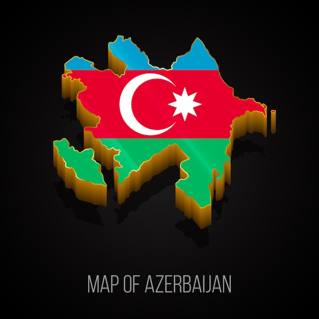 Vector mapa 3d de azerbaiyán