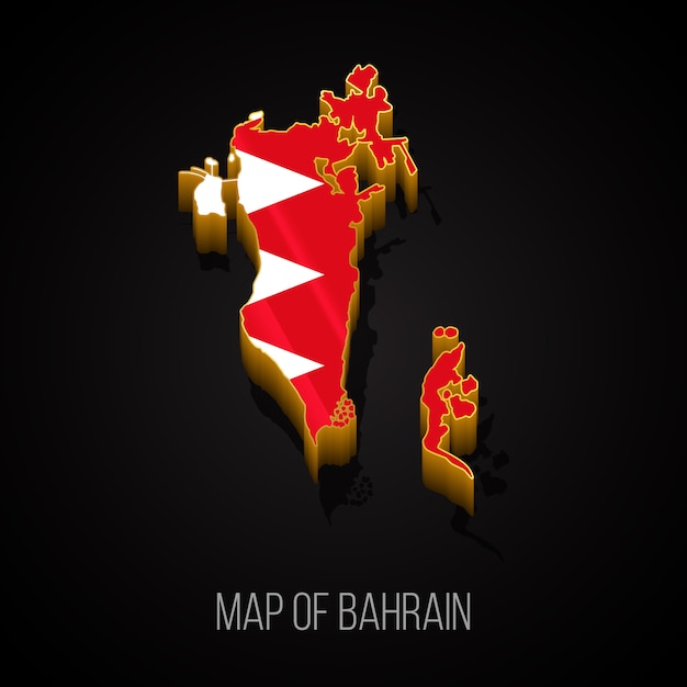 Vector mapa 3d de bahrein