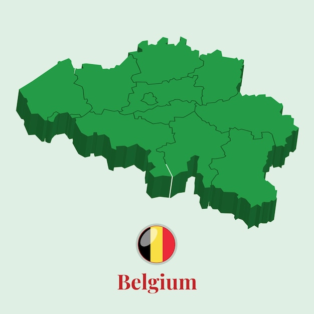 Mapa 3d de bélgica vector stock fotos diseños