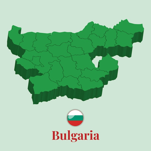 Mapa 3D de Bulgaria Ilustración vectorial Fotos de archivo Diseños