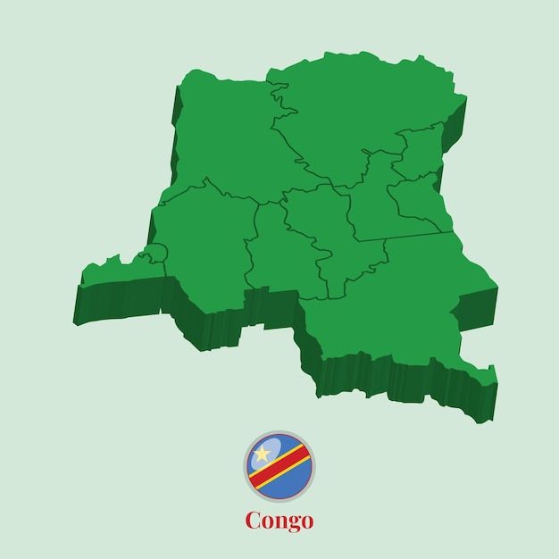 Mapa 3D de Congo Ilustración vectorial Fotos de archivo Diseños