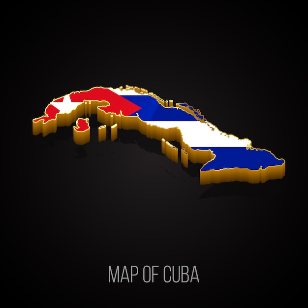 Vector mapa 3d de cuba