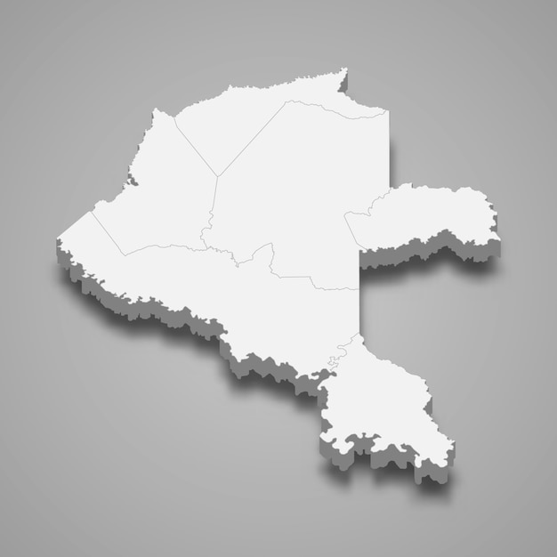 Mapa 3D del departamento de Vaupés de Colombia ilustración