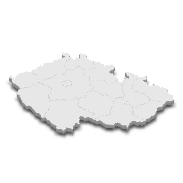 Vector mapa 3d con fronteras de regiones