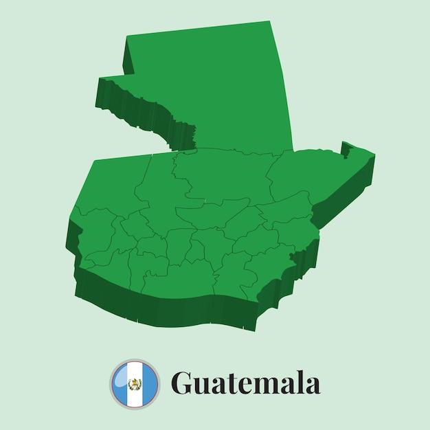 Mapa 3d de guatemala ilustración vectorial stock fotos diseños