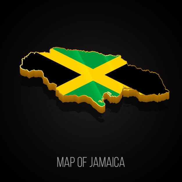 Vector mapa 3d de jamaica