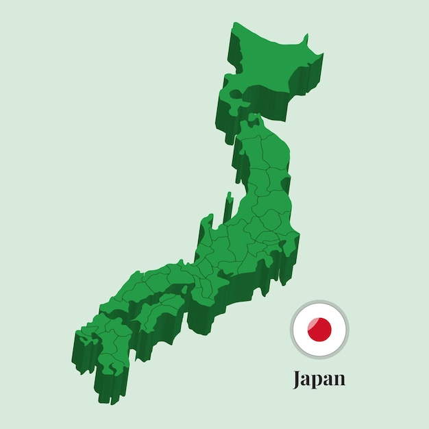 Mapa 3d de japón ilustración vectorial fotos de archivo diseños