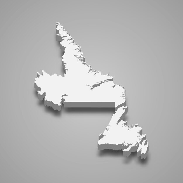 Vector mapa 3d de la provincia de canadá