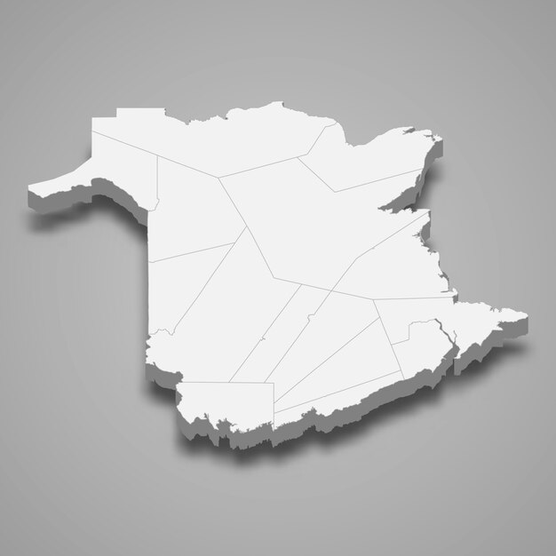 Mapa 3D de la provincia de Canadá