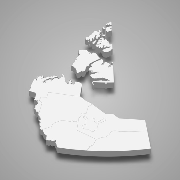 Mapa 3d de la provincia de canadá