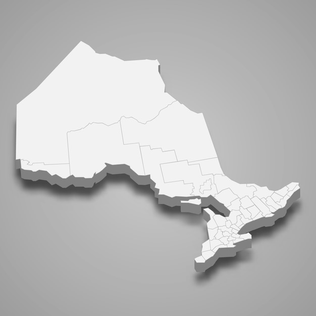 Mapa 3d de la provincia de canadá