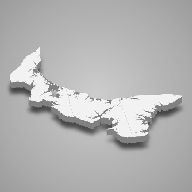 Vector mapa 3d de la provincia de canadá