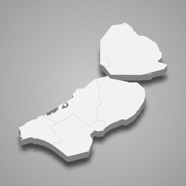 Vector mapa 3d de la provincia de los países bajos