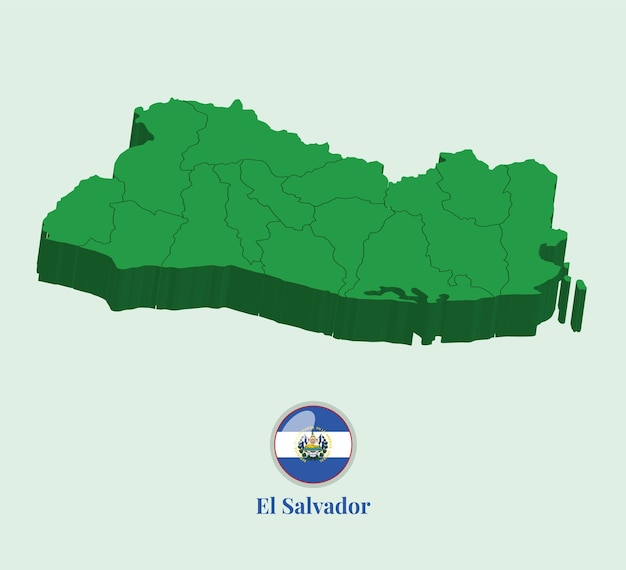 Mapa 3D de El Salvador Ilustración vectorial Fotos de archivo Diseños