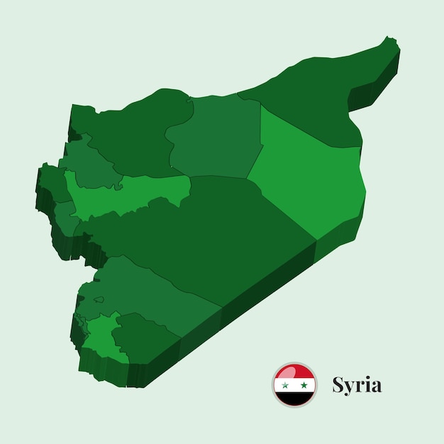 Mapa 3D de Siria Vector Stock Fotos Diseños