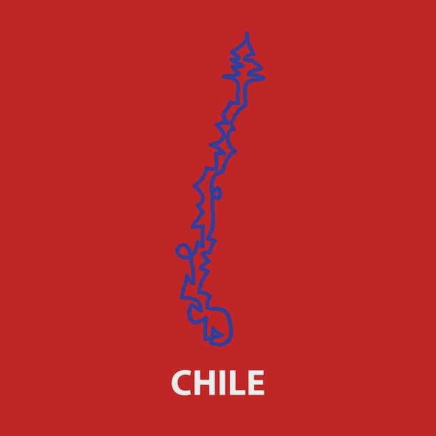 Vector mapa abstracto de chile para el torneo de rugby