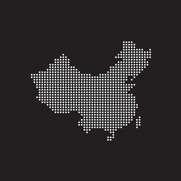 Mapa abstracto de China a partir de puntos redondos Ilustración vectorial Eps10