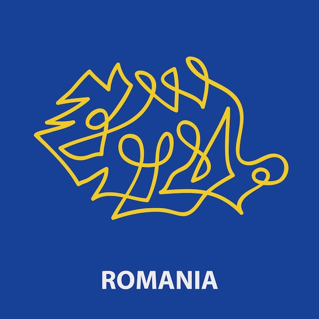 Mapa abstracto de Rumania para el torneo de rugby